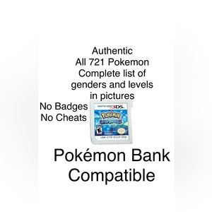 Pokemon Alpha Sapphire Version Authentic All 721 Pokemon